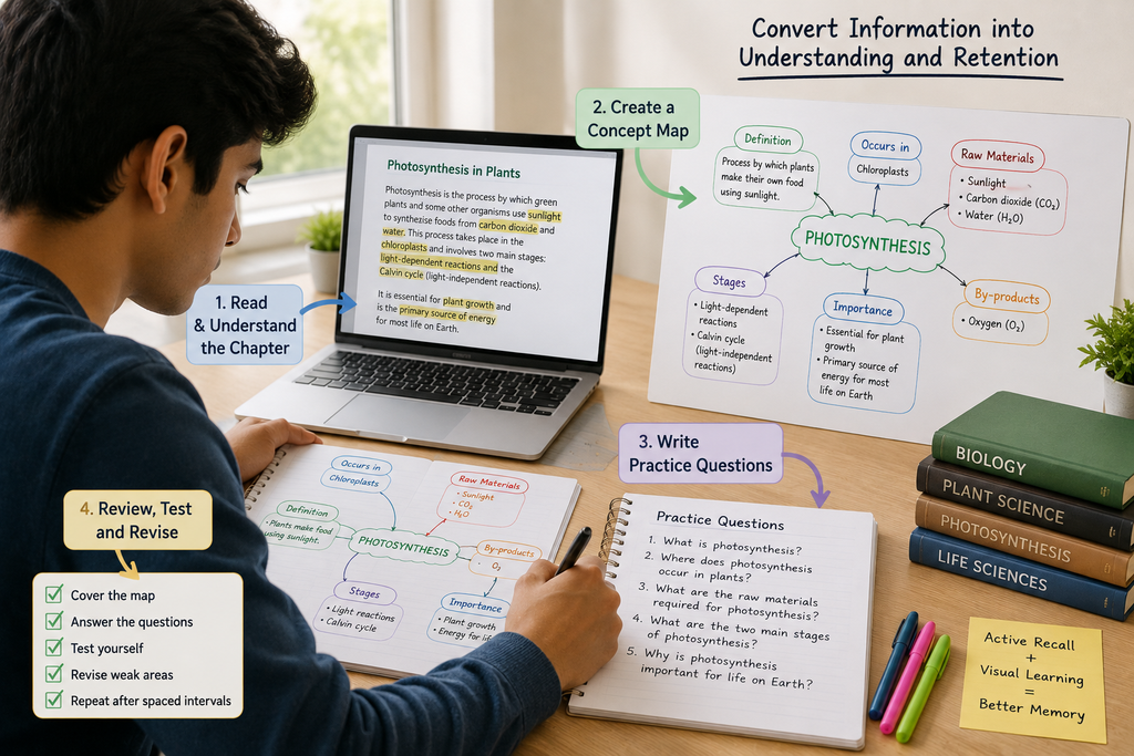 Create study questions and mind maps for better memory