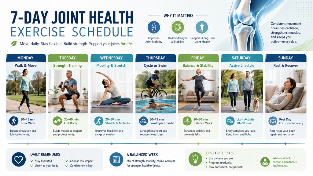 Build a weekly joint health exercise routine