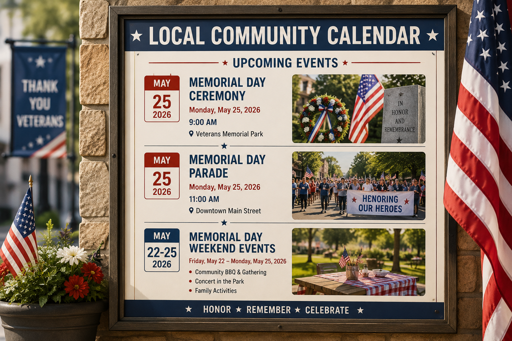When is Memorial Day 2026? Find the exact date, Memorial Day weekend, history, traditions, closures, and planning tips for May 25, 2026. Find Memorial Day events for 2026 in your local community