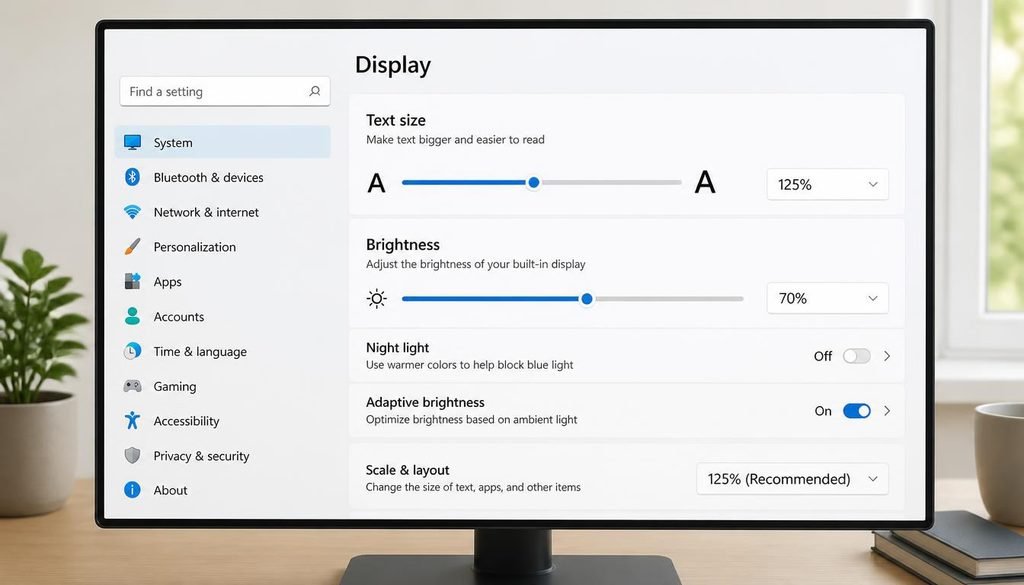 Refocus Eye Health: The Comprehensive Guide to Comfortable Vision and Healthy Eye Habits Adjust screen text and brightness for comfortable eye use