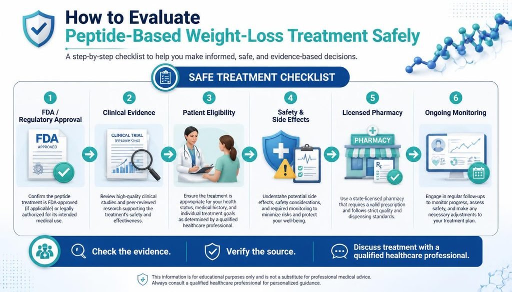 The Ultimate Guide to Peptides for Weight Loss: Benefits, Risks, and What the Evidence Says Evaluate peptide weight loss treatment safely
