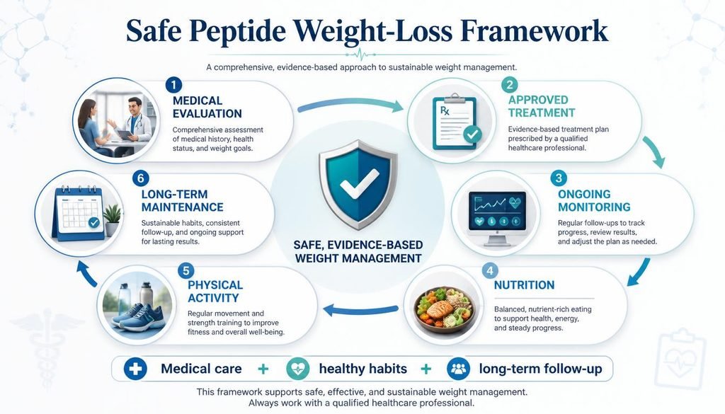 The Ultimate Guide to Peptides for Weight Loss: Benefits, Risks, and What the Evidence Says Follow a safe peptide weight loss treatment framework