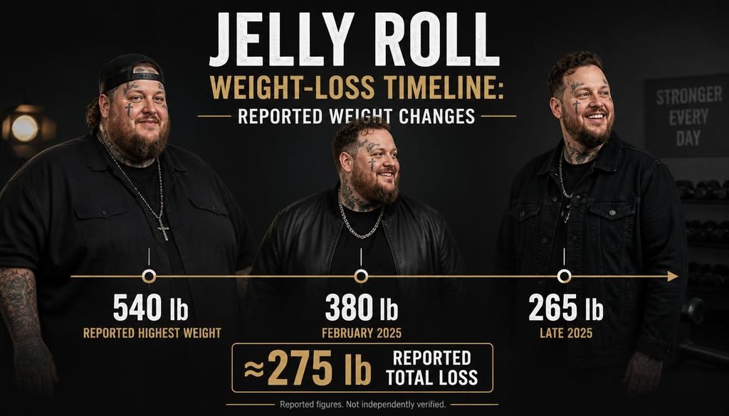 Jelly Roll Weight Loss: The Definitive Guide to His 275-Pound Transformation Show Jelly Roll weight loss transformation timeline
